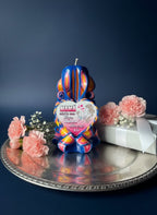 Vela artesanal para mamá con dedicatoria decorativa y corazón personalizado